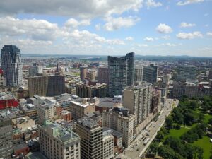 Aerial daytime view of downtown Boston skyline, the city that withdrew its bid to host the 2024 Summer Olympics