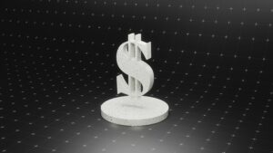 Abstract digital dollar symbol representing stablecoins and the future of global financial infrastructure.
