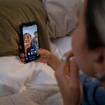 Person watching vertical video content on a smartphone