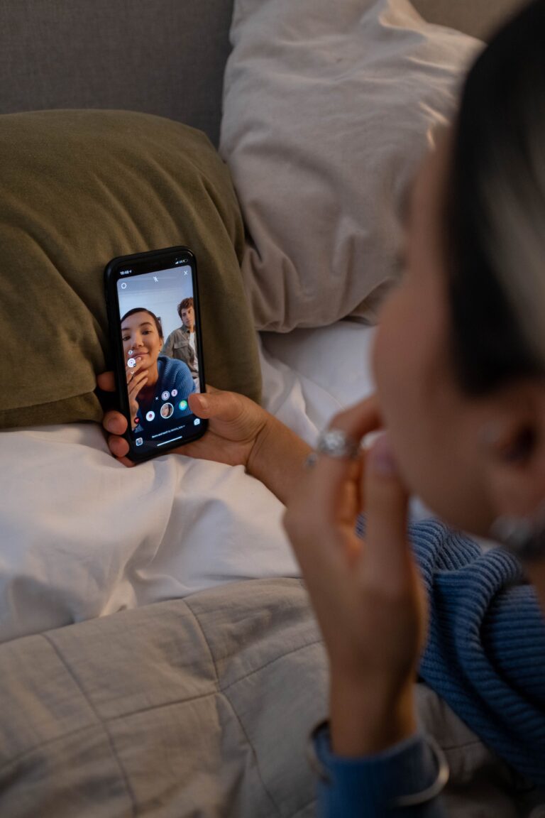 Person watching vertical video content on a smartphone
