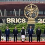 BRICS leaders gather at Bharat Mandapam during the 2026 summit in New Delhi